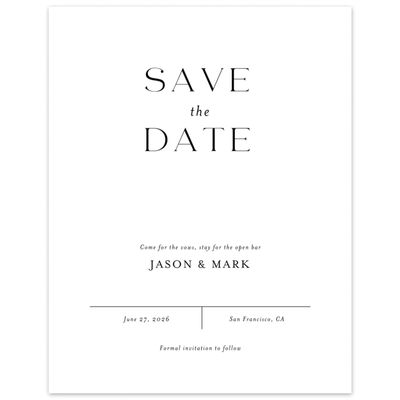 White Elegant Wedding Digital Save the Date - Corao Portrait