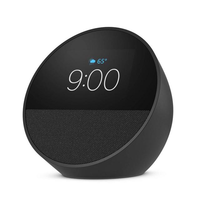 Amazon Echo Spot, Smart Alarm Clock with Vibrant Sound and Alexa - Black