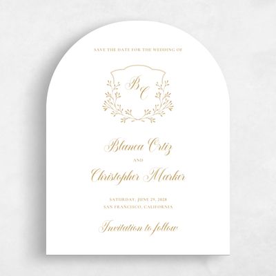 Yellow Arch Wedding Save the Date - Estera Portrait
