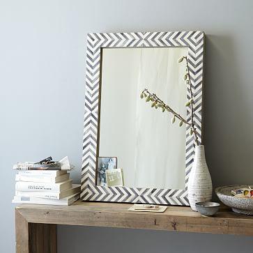 Parsons Wall Mirror - Gray Herringbone
