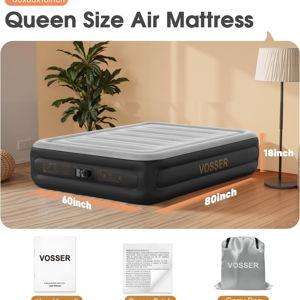 Air Mattress Queen with Built in Pump, 18'' Inflatable Mattress