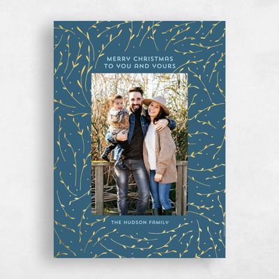 Blue Holiday Card - Easton Foil