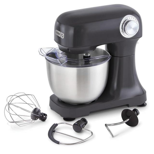 DASH Tilt-Head 3.5qt Stand Mixer 12 Speeds with Paddle, Dough Hook, and Whisk Attaachments- Forged Iron
