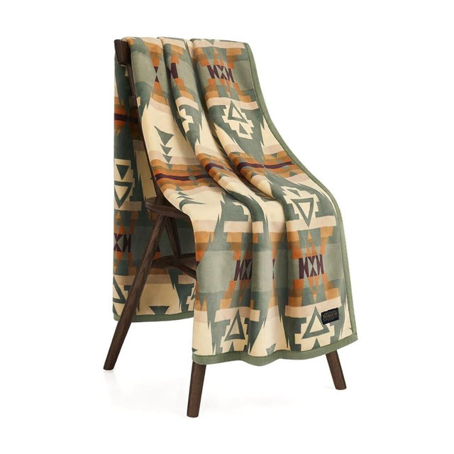 Pendleton Throw Blanket Soft Lightweight Decorative Blanket for Sofa, Couch, or Bed – Cozy Fall Throw Blanket for Living Room or Bedroom Decor and Gifts for Women, 50" x 70" (Green Multi)