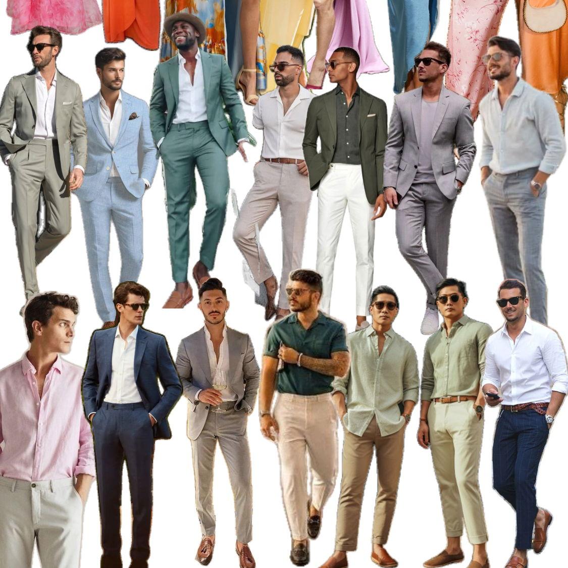 Men! - Don't know what to wear? Here's a few examples on what you could wear. Please refrain from wearing cargo shorts.