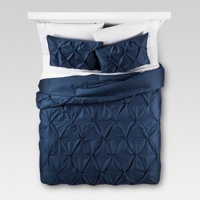 Dark Blue Pinched Pleat Comforter Set (King)3pc - Threshold&#8482;