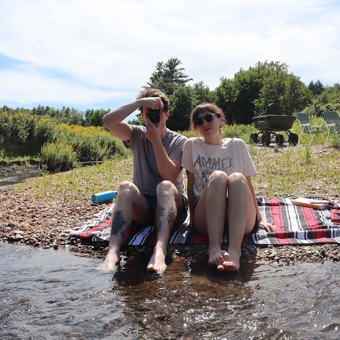 Creekside in MA with friends, 2022