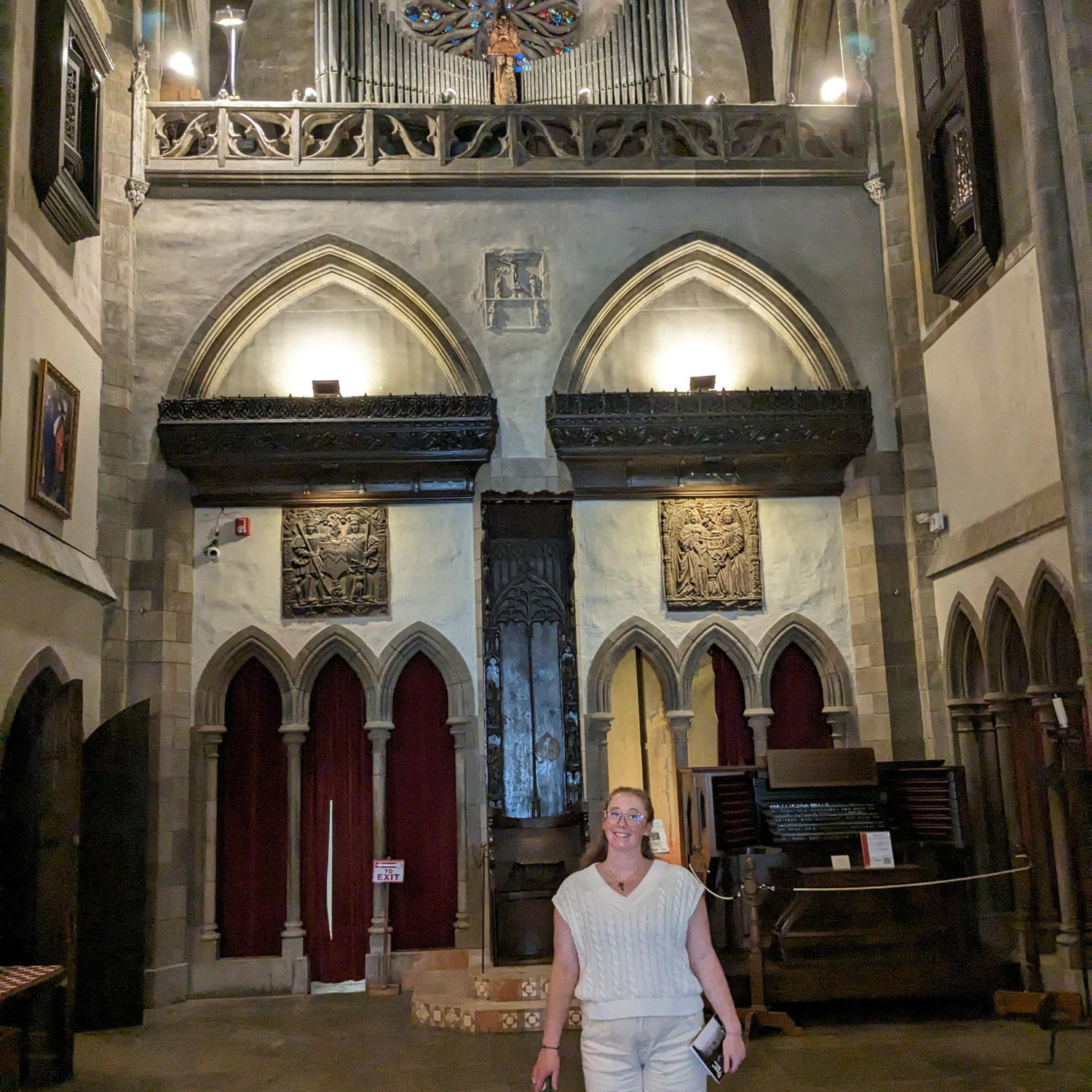 Emily at the Hammond Castle Cathedral