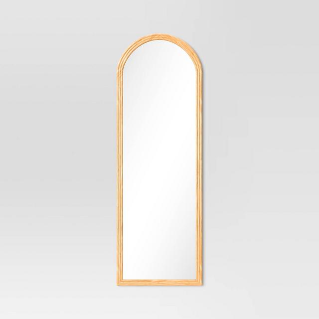 22" x 65" Fluted Arch Floor Mirror Light Natural - Threshold™