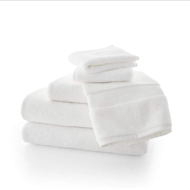 Organic Turkish Cotton White Towels, Set of 6