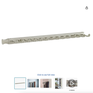 ClosetMaid 38053 14-Hook Tie & Belt Rack, Nickel, 15 x 2.75 x 0.88 inches