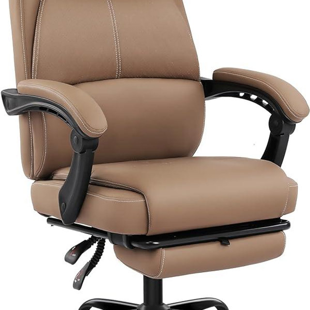 Misolant Big and Tall Office Chair with Footrest, High Back Desk Chair with Linkage Armrest, 90-155° Recline Executive Computer Chairs with Adjustable Height for Home