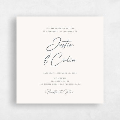 Seashell, Beige Wedding Invitation - Burke Square