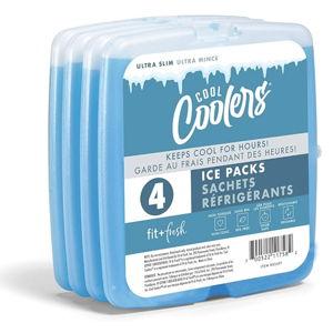 Cool Coolers by Fit + Fresh, Reusable & Long-Lasting Slim Ice Packs, Cold Packs for Lunch Boxes, Ice Packs for Lunch Bags, Blue 12 Pack