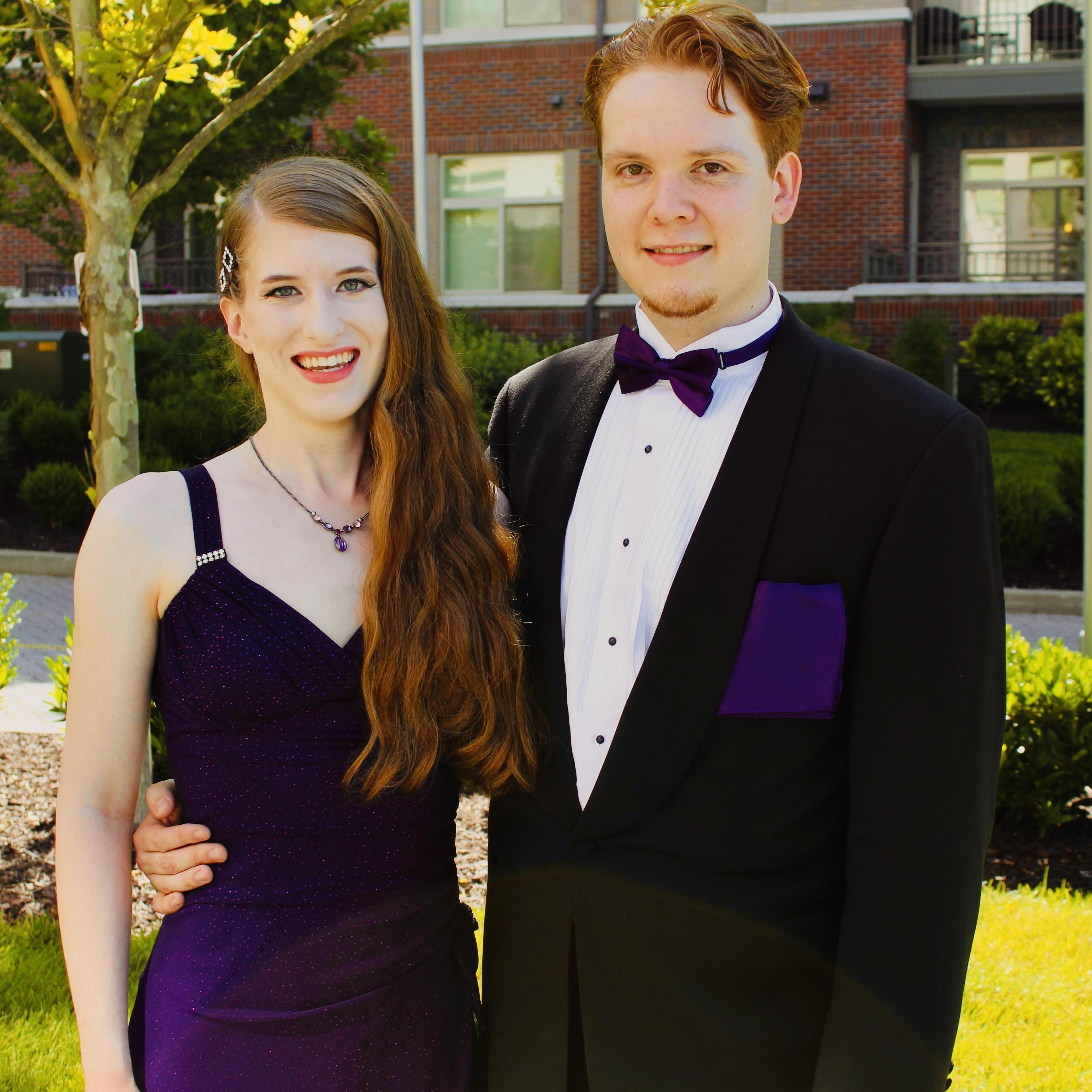 The "Prom-We-Never-Had" photo right before performing as a duo for a friend's wedding