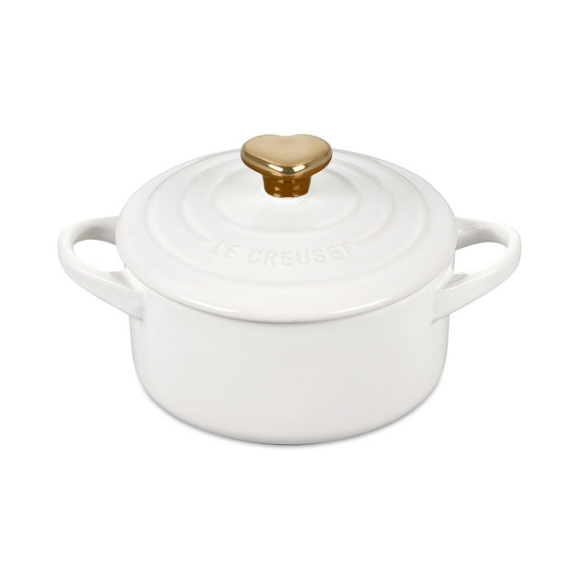 Le Creuset Figural Heart Collection Stoneware Mini Round Cocotte