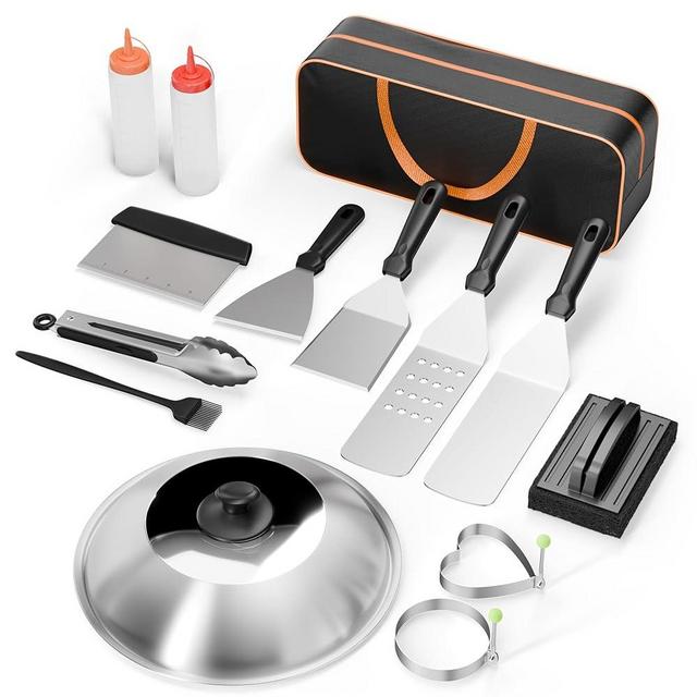 Griddle Accessories Kit, Flat Top Grill Accessories Set for Blackstone and Camp Chef, Grill Spatula Set