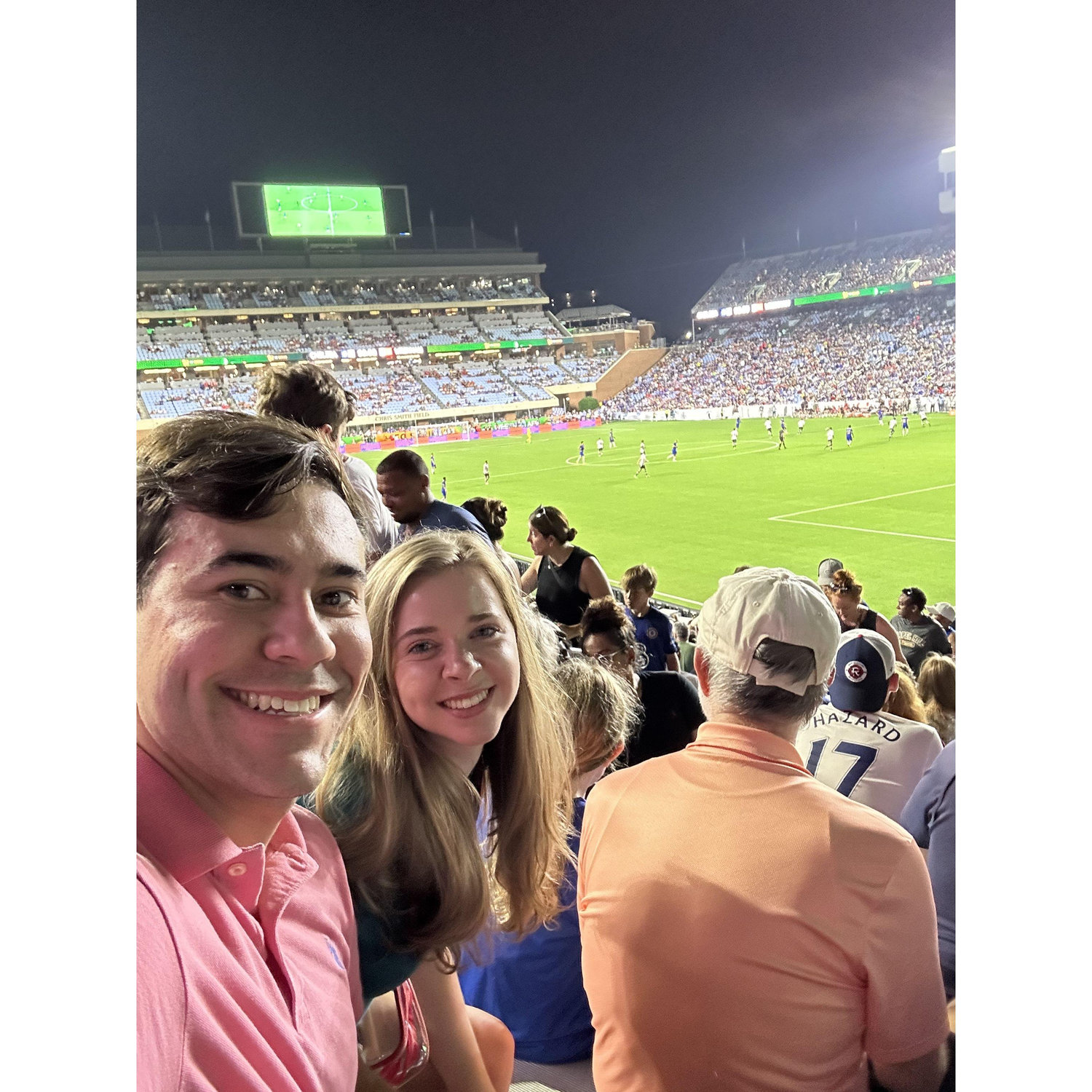 We saw a European soccer league game in Kenan Memorial Stadium on UNC's campus!