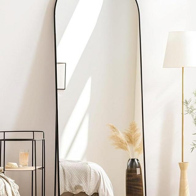 Anpark Black Arched Mirror Full Length with Stand 21" x 64" Large Standing Floor Mirror Bedroom Leaning Wall Full Body Dressing Mirror Living Room Wall Mounted Hanging Mirror for Home Decor