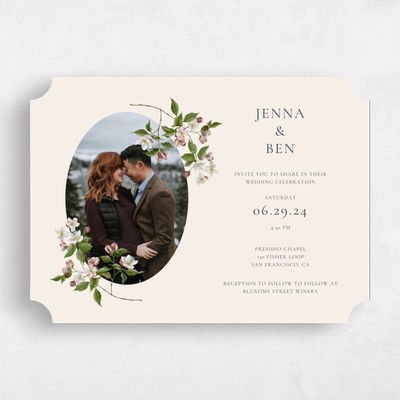 Beige Ticket Wedding Invitation - Malyly Photo