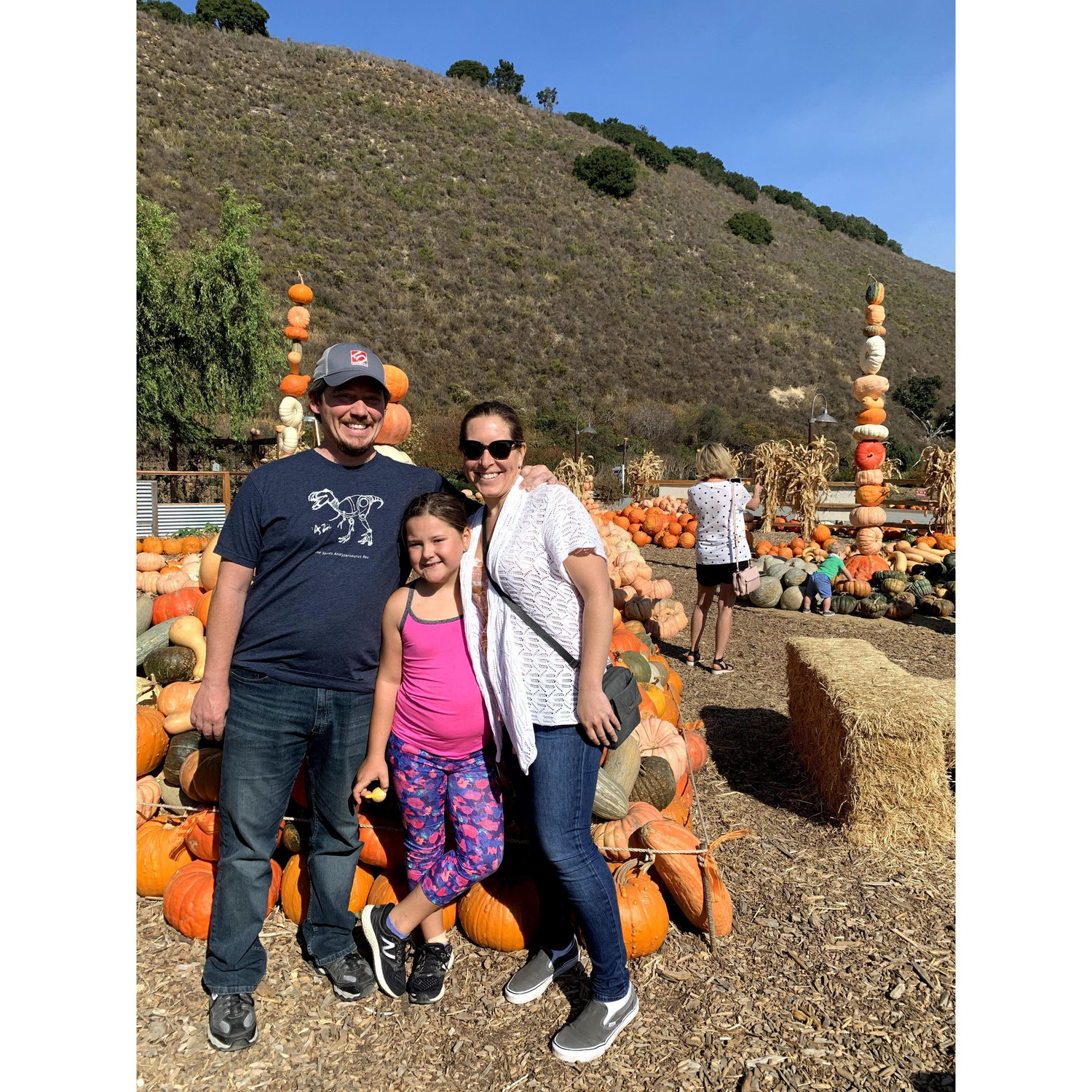 At Earthbound Farms, picking out pumpkins. One of Coralie's favorite fall activities.