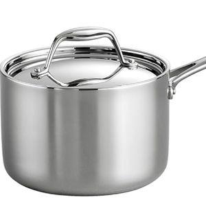 Tramontina Signature Tri-Ply Clad Stainless Steel 2-Quart Sauce Pan with Lid, Induction-Ready, Dishwasher-Safe, NSF-Certified, Made in Brazil