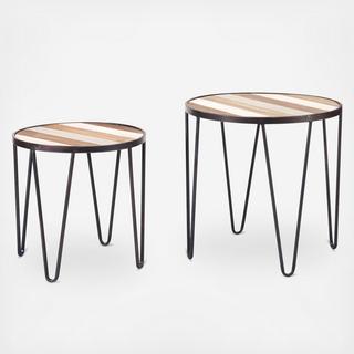 2-Piece Antique Tray Table Set