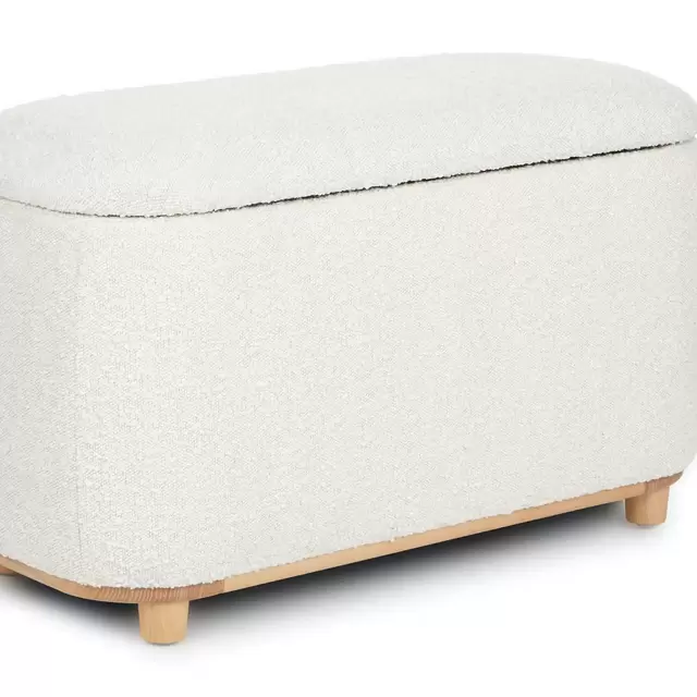 Maribo Ivory Bouclé 32" Storage Ottoman