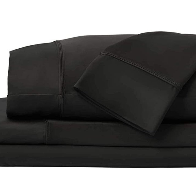 SHEEX - Original Performance Sheet Set with 2 Pillowcases, Ultra-Soft Fabric Cooling and Breathes Better Than Traditional Cotton - Black, King/California King