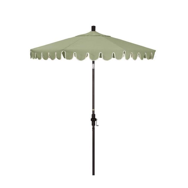 Scallop Edge Umbrella 7.5 Ft Bronze Sunbrella Spectrum Mist