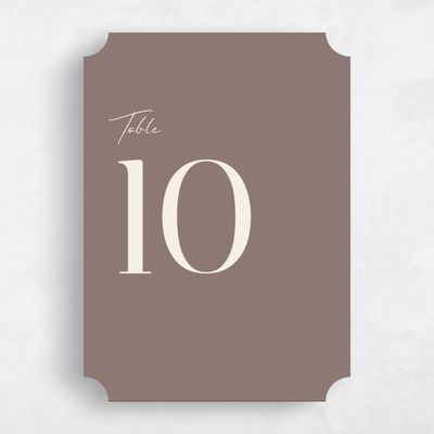Brown Ticket Wedding Table Number - Latona