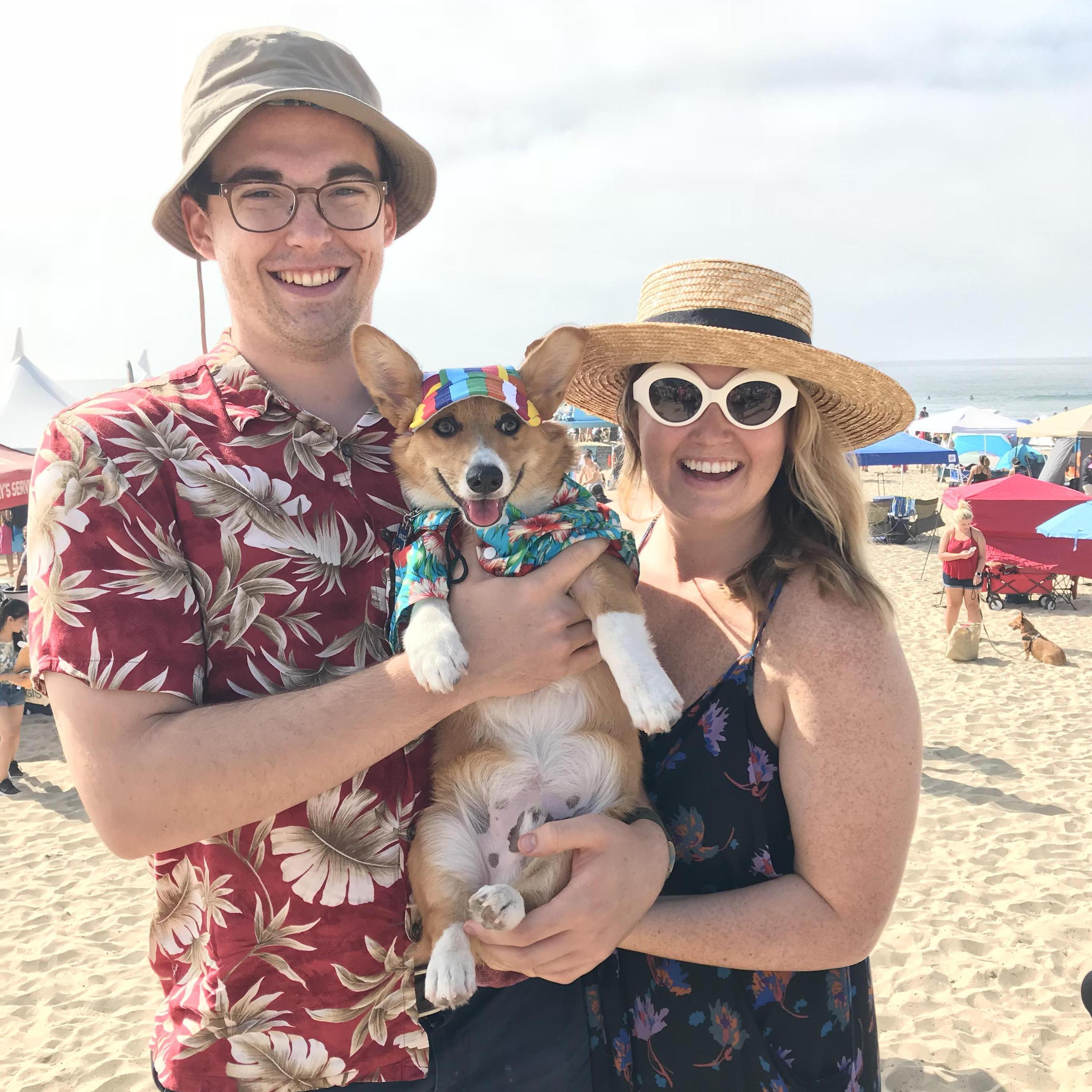 Corgi Beach Day with our little boy Arnold!