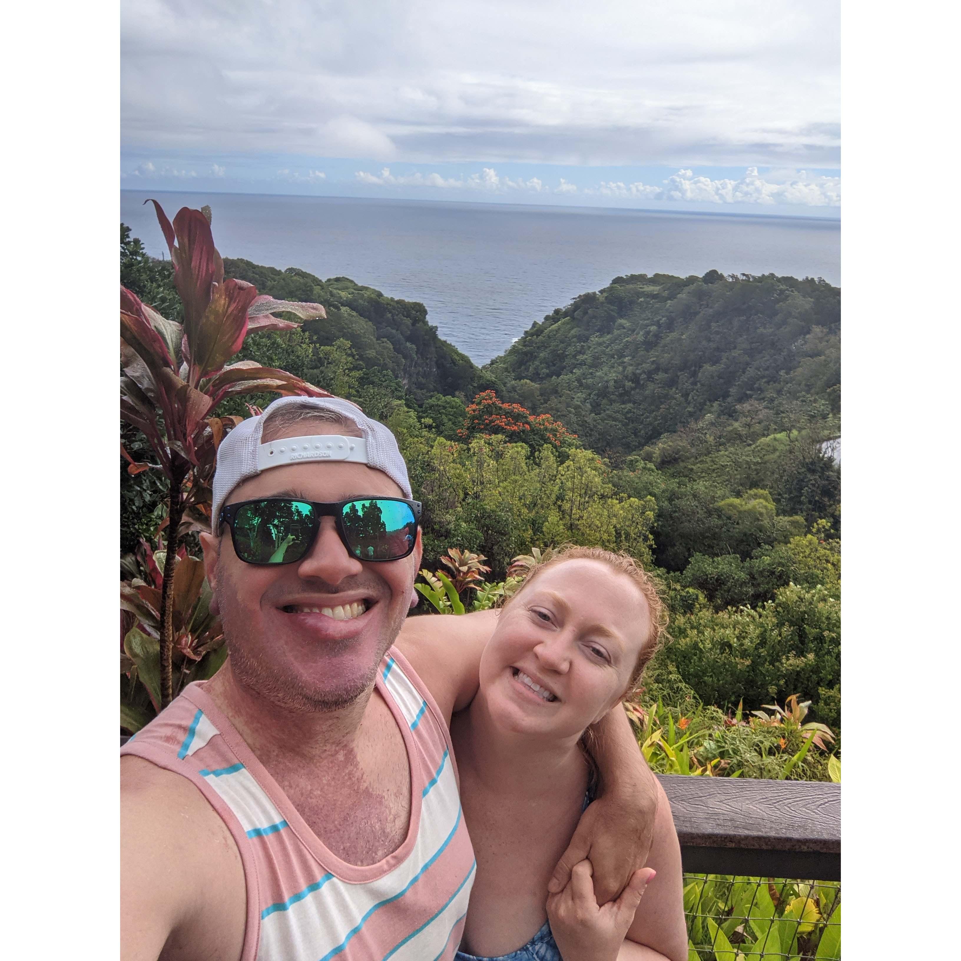 We ate so many passion fruits(we think) on the nearby trees. Road to Hana, Maui, Hawaii