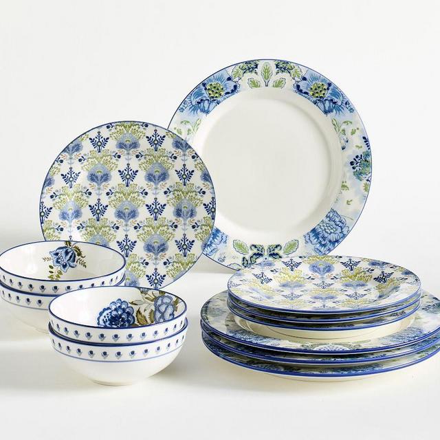 Kravet Arboretum 12-Piece Dinnerware Set with Bowls, Azure