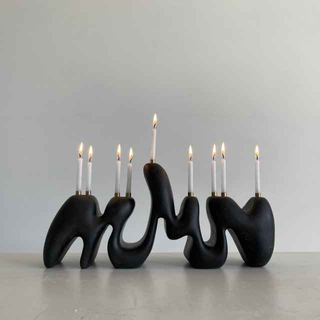 Menorah Sculpture II - Black