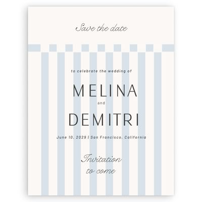 Blue Whisper Wedding Digital Save the Date - Sabbia Portrait