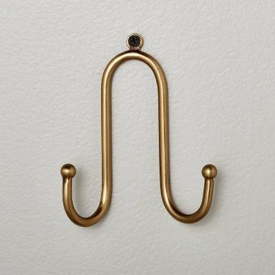 Double Prong Metal Wall Hook Brass Finish - Hearth & Hand™ with Magnolia