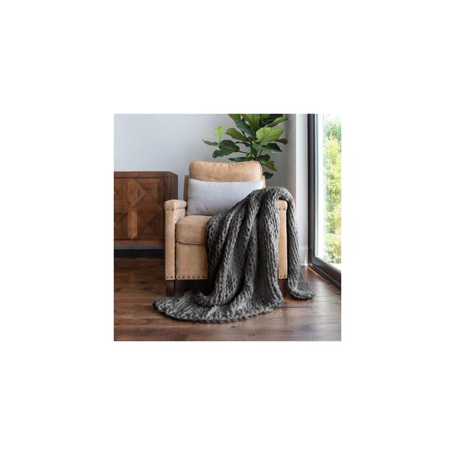 Chunky Knit Handmade Throw Blanket - Becky Cameron, Gray