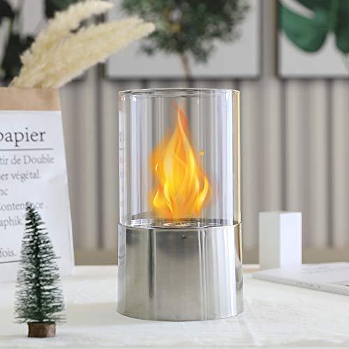 JHY DESIGN Tabletop Fire Bowl Pot Indoor Outdoor Portable Tabletop Fireplace–Clean-Burning Bio Ethanol Ventless Fireplace (Large)