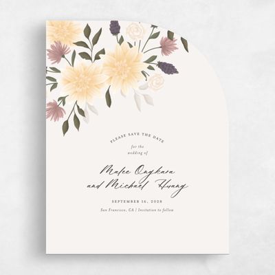Beige Half arch Wedding Save the Date - Simeri Portrait