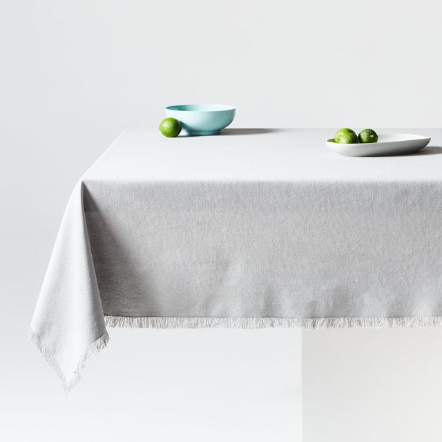 Bonita Alloy 60"x120" Fringe Tablecloth
