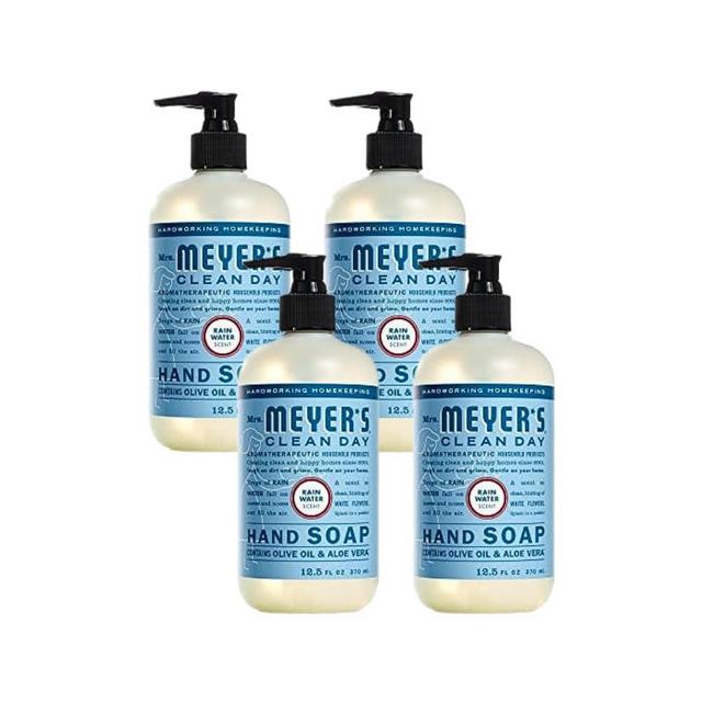 Mrs. MEYER'S Liquid Hand Soap, Rainwater, 12.5 Fl Oz (Pack of 4)