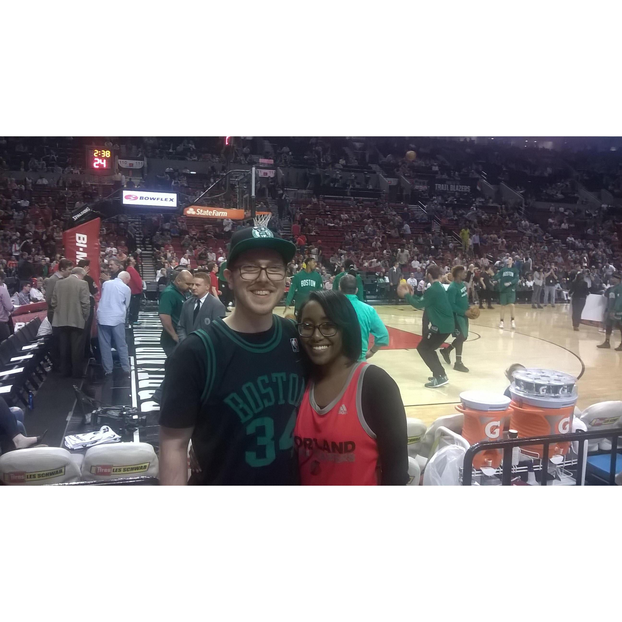 Blazers vs Celtics. Seth's 28th birthday