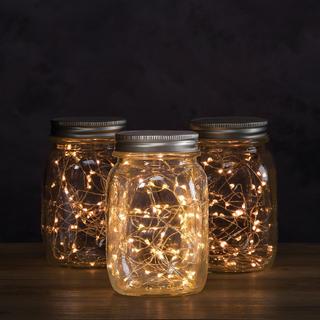 White LED Moon Lights on Silver Cord