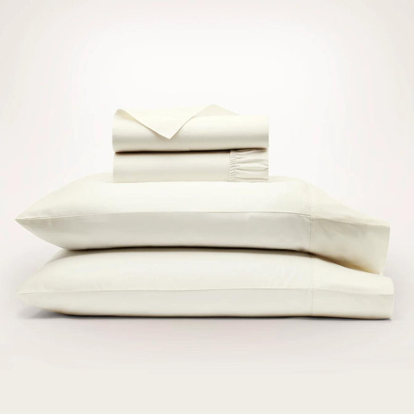 Signature Hemmed Sheet Set - Cream - King with King Cases