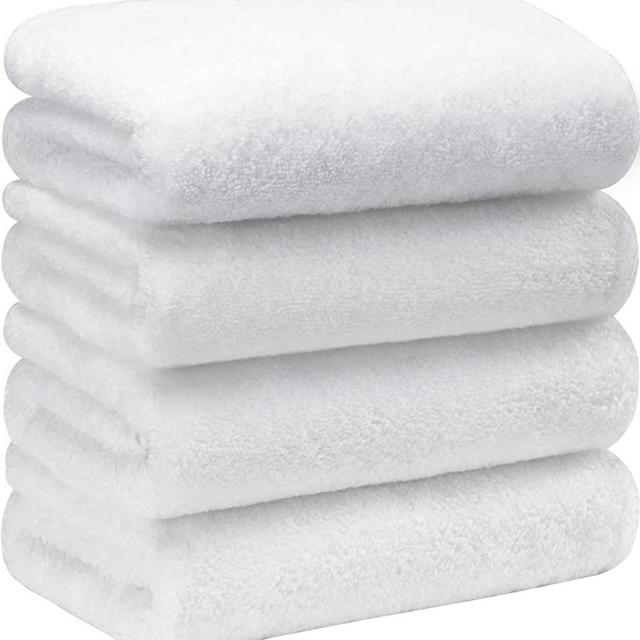 SEMAXE Hand Towel Set, Soft and Highly Absorbent Towel for Bathroom, 100% Cotton White Towel, Hotel & Spa Quality, 16”x 27”, 4 Pack