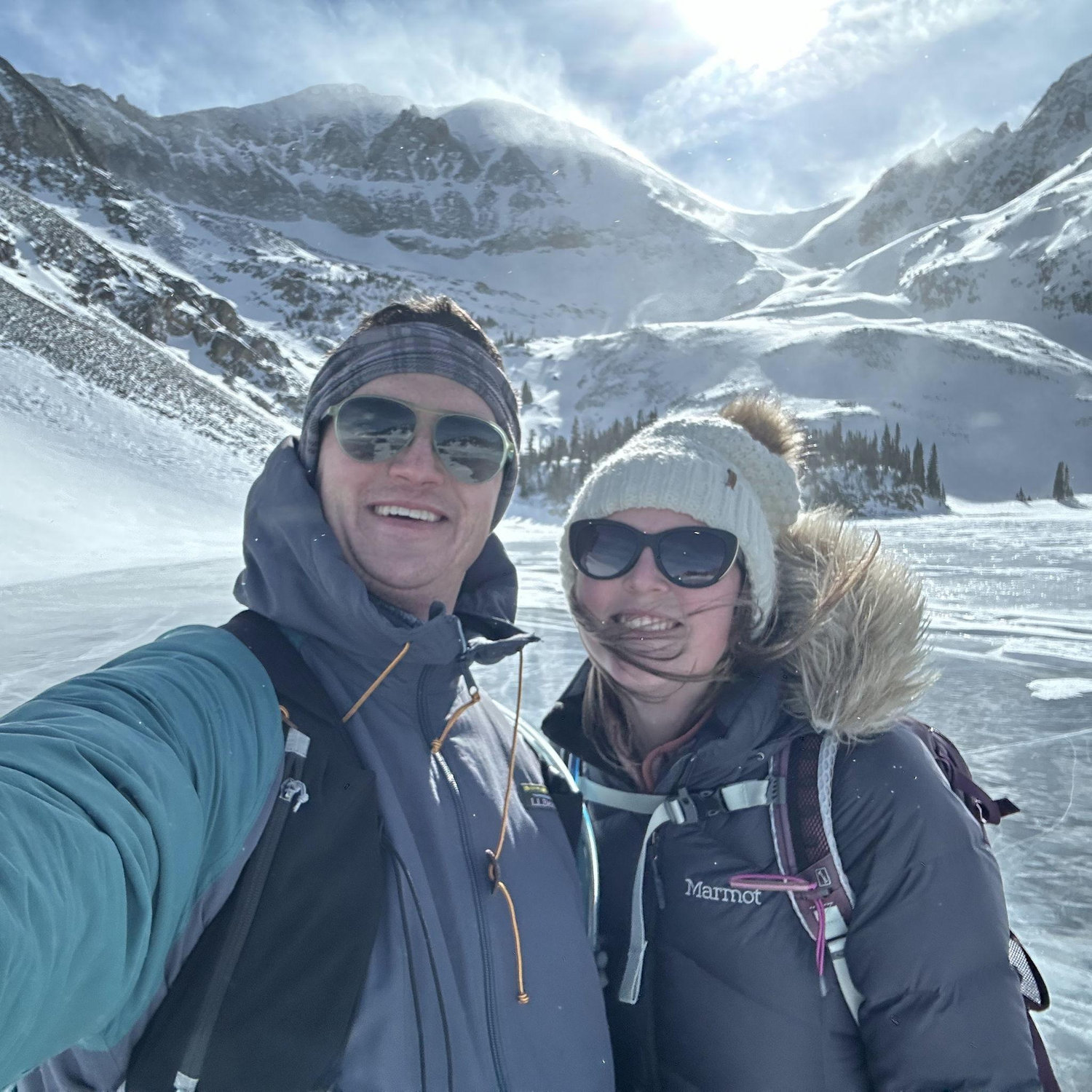 Our third winter snowshoe trip up to Lake Agnes!