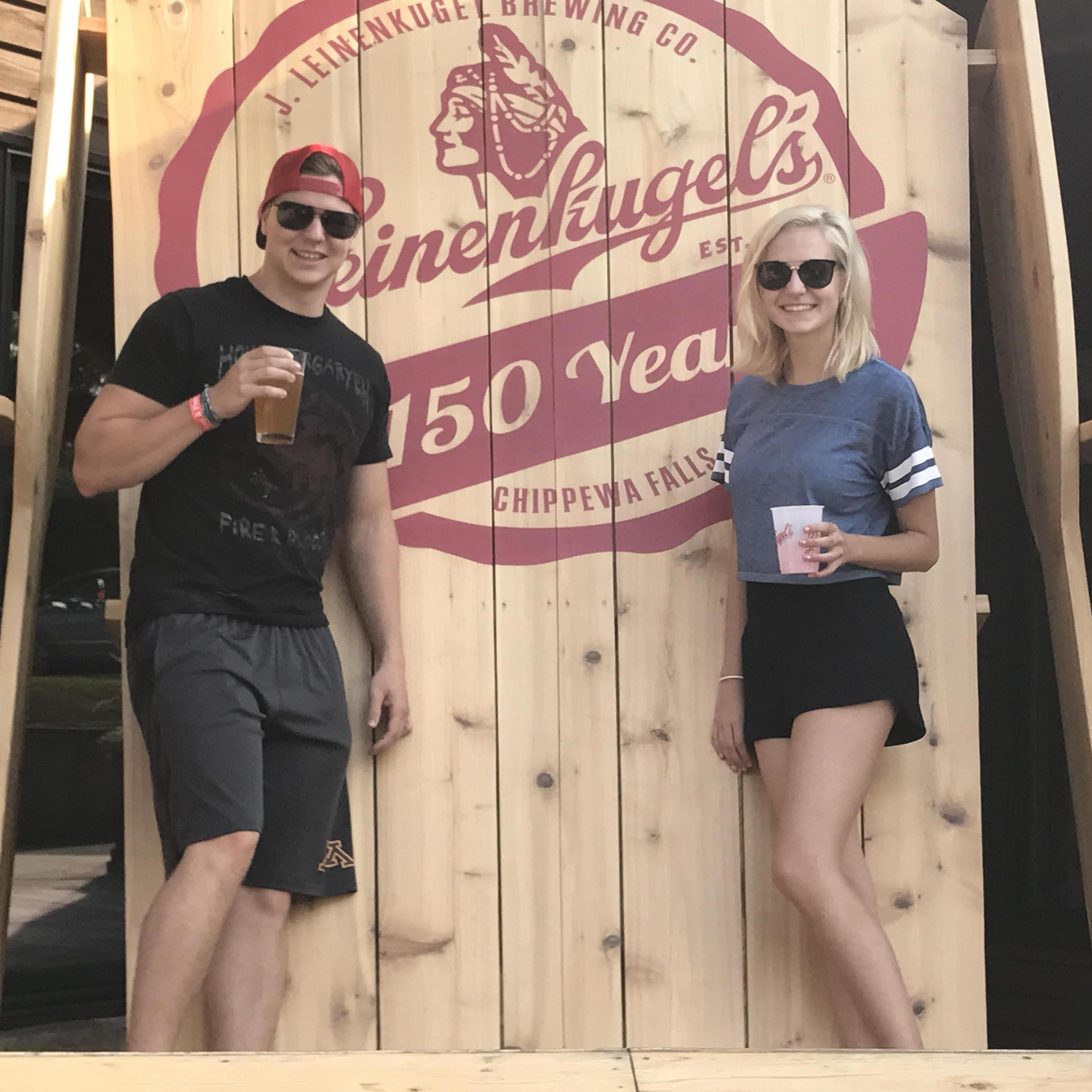 Stopped at the Leinenkugel's brewery, where Dan had a Summer Shandy and Haley had a pink lemonade!
