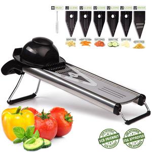 ELYX Mandoline Slicer 6 in 1 is made of premium quality stainless steel, vegetable slicer has very sharp stainless steel blades which do not require sharpening