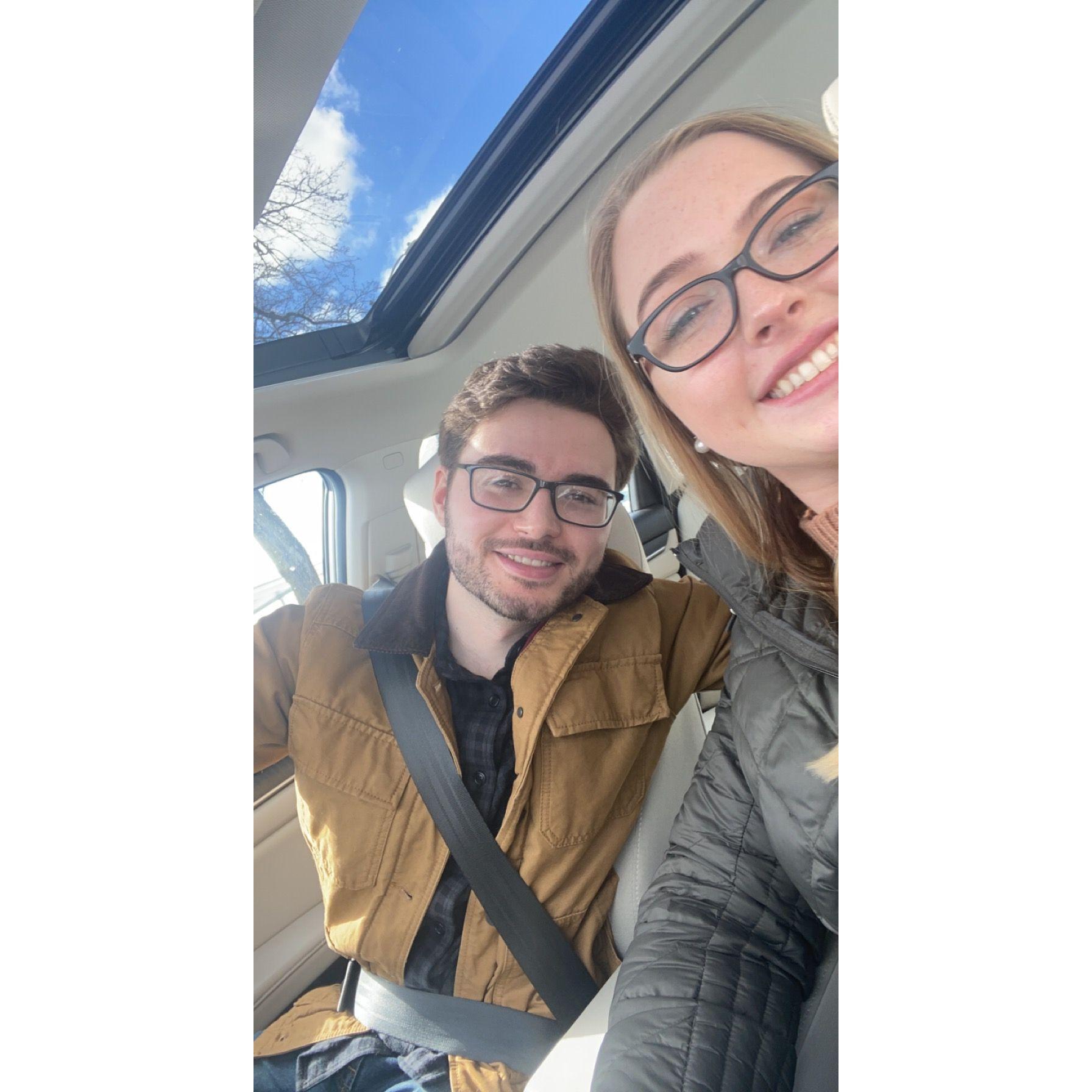 Our first picture together, taken on our second date